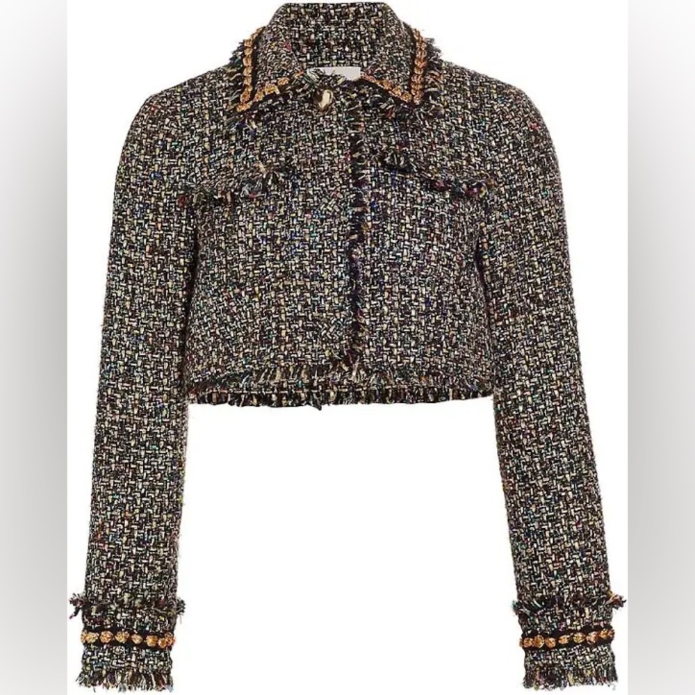 Cinq A Sept Women's Odette Tweed Crop Jacket - SZ 16